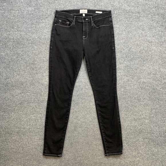 Frame Jeans Womens 29 Le Skinny de Jeanne Crop Contrast Stitch ZipFly Ankle - Picture 2 of 13